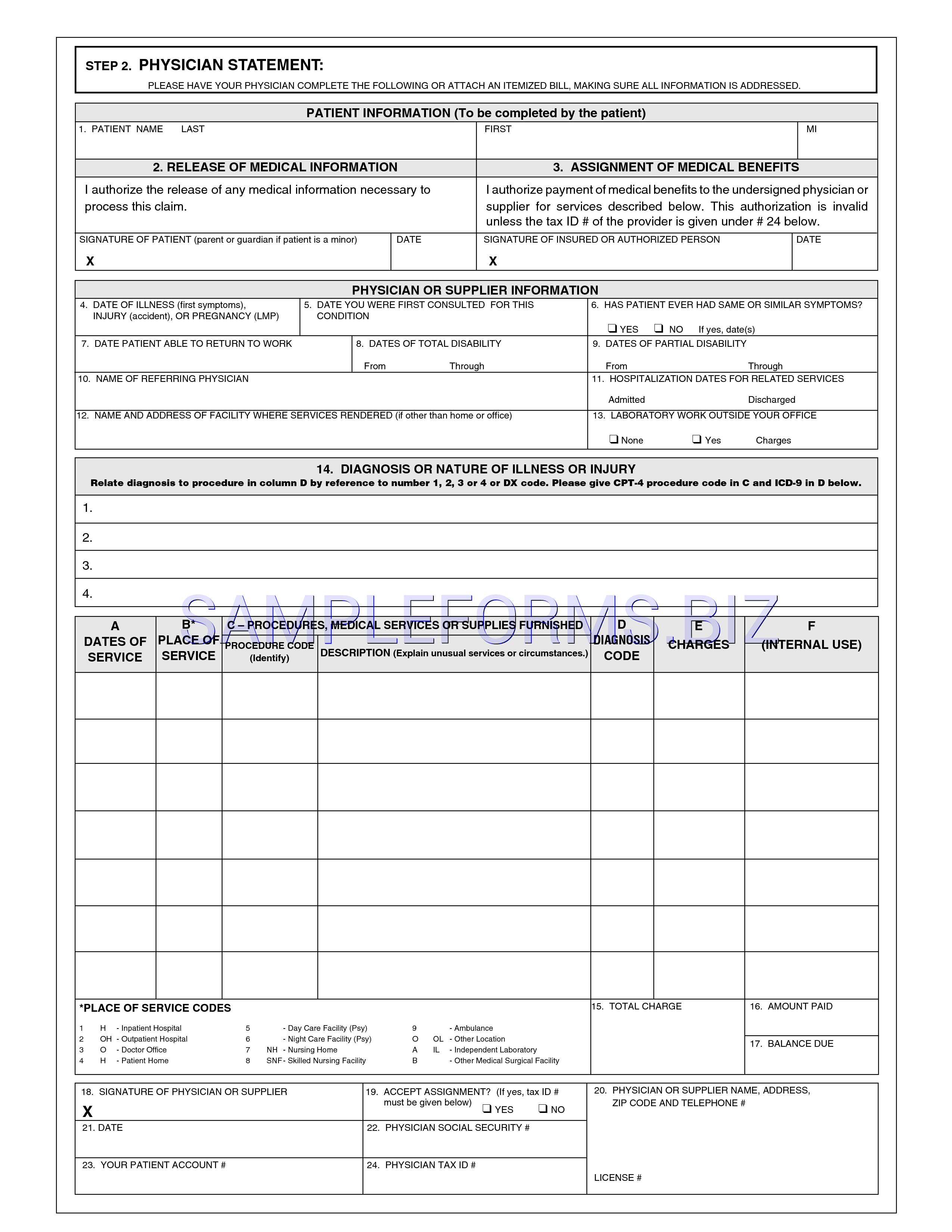 Preview free downloadable Health Net Commercial Member Claim Form in PDF (page 2)